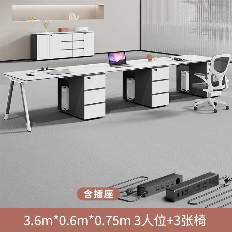 Прямой ряд 3-х сидений + стул (улучшенный без ручек + эргономичный стул)