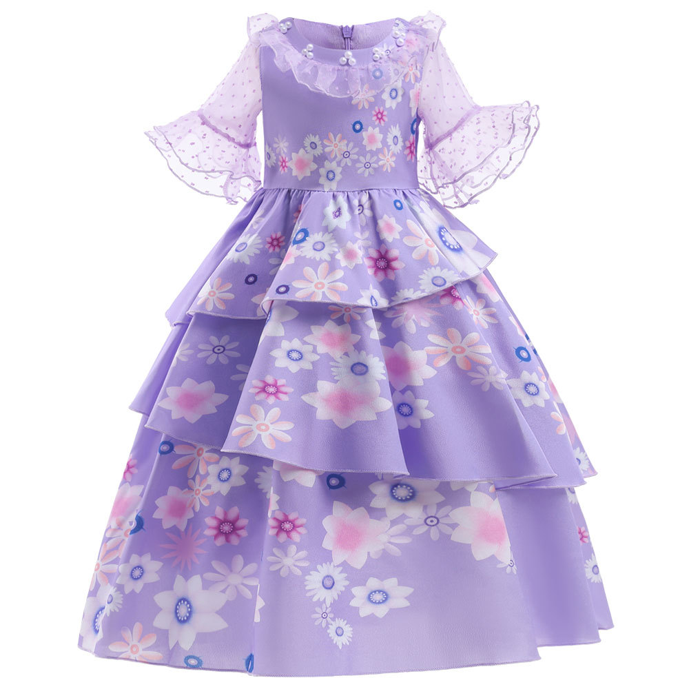 Fashion Flower Printing Spandex Polyester Girls Dresses display picture 67