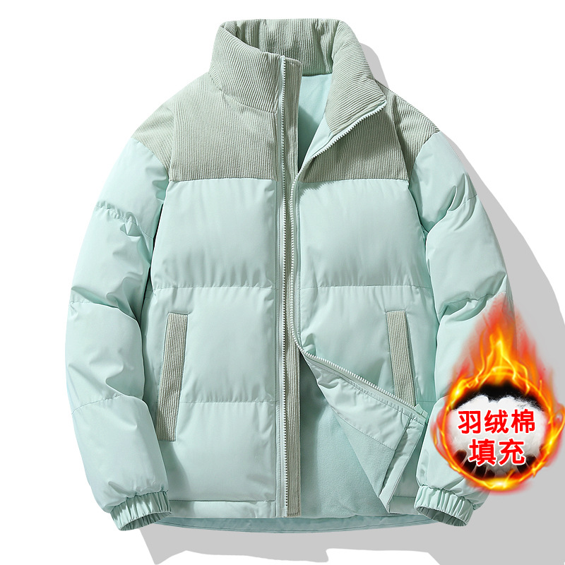 Abrigo de invierno de algodón acolchado abrigo de pan de cuello de pie para hombres y mujeres abrigo de algodón acolchado abrigo cálido de algodón con forro polar abrigo de algodón acolchado entrega en vivo