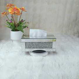 纸巾盒高级感轻奢创意酒店床头柜抽纸盒简约风桌面茶几水晶纸巾盒