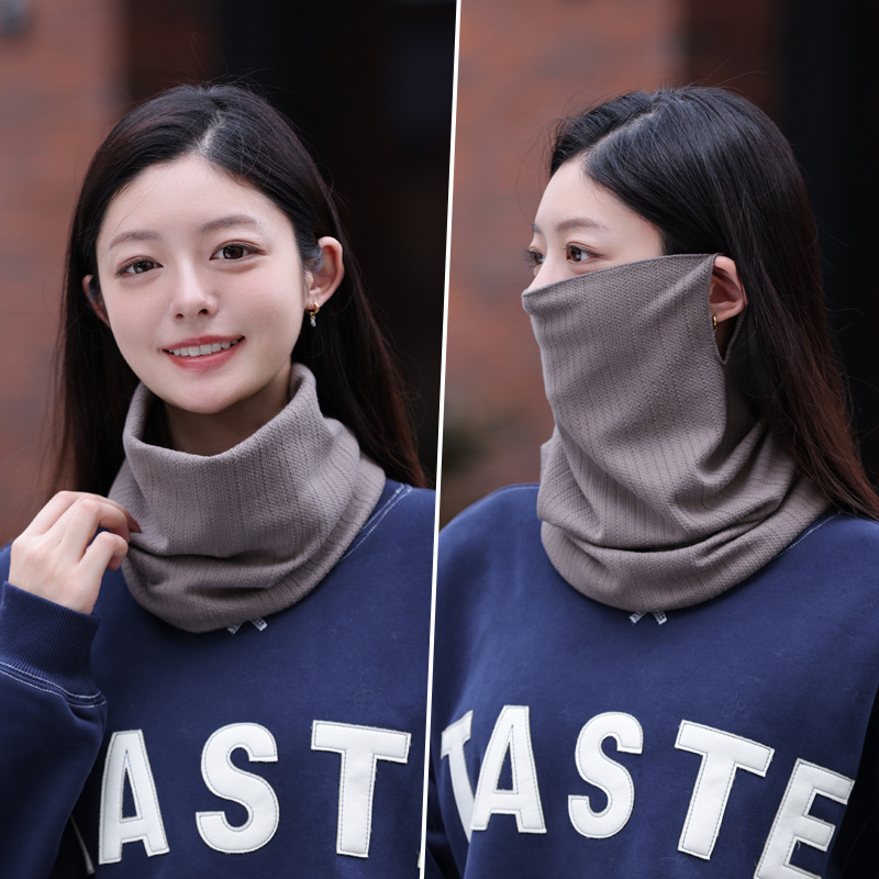 Hanging Ear Mask Scarf Women's Autumn and Winter South Korea Varied Warm Cold-proof Neck Set All-match Scarf Thickened Windproof Winter
