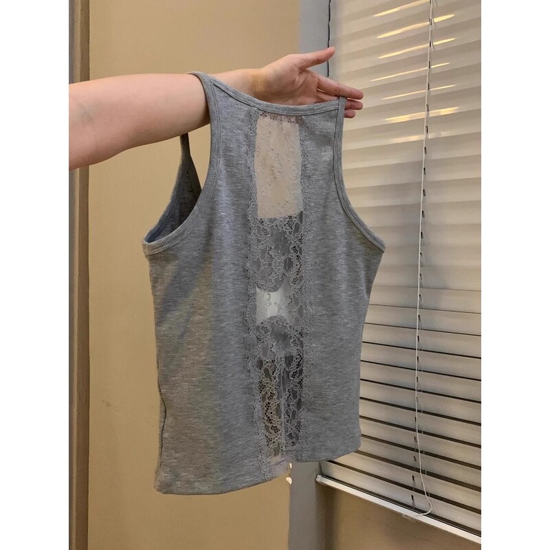 Integrated Camisole with Breast Pads for Women in Summer Ins with Lace Cut Out Back Inner Layering Top to Wear Beautiful Back Integrated Camisole with Breast Pads for Women in Summer Ins with Lace Cut Out Back Inner Layering Top to Wear Beautiful Back