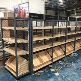 零售店进口红酒展示柜多层啤酒白酒中岛柜台酒窖百年糊涂陈列道具