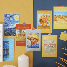 15张北欧梵高油画卡片 高清手绘美术作品明信片 房间装饰墙贴