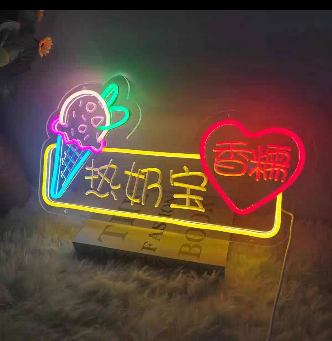 Lámpara de neón personalizada lámpara led cartel letras red fondo pared letrero decoración de mercado nocturno