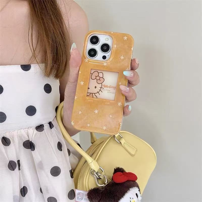 Gato estrella de dibujos animados de alta gama coreano para Apple 15Pro funda para teléfono móvil 16ProMax cuerda de mano 14 femenino 15P