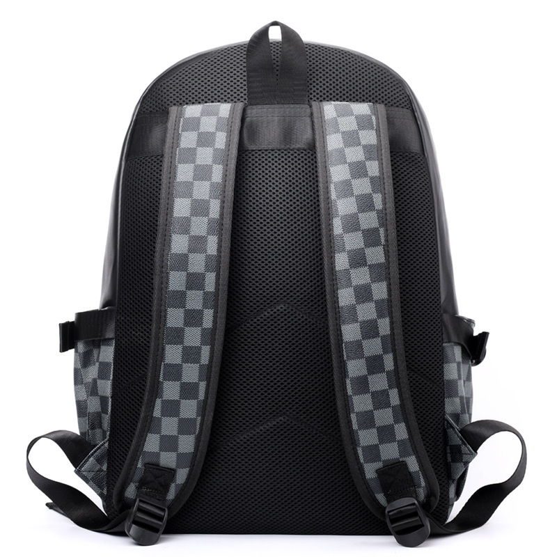 Mochila de tendencia de negocios a cuadros, mochila de computadora de viaje de gran capacidad, mochila de viaje, mochila de ocio para hombres