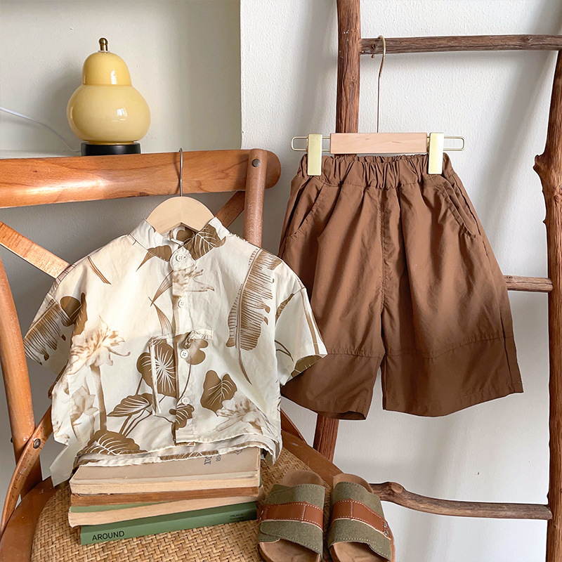 Hanfu Thin Short sleeved Set with Children's Tangzhuang Handsome Boys' Summer New Chinese Style Clothes_voghion.com