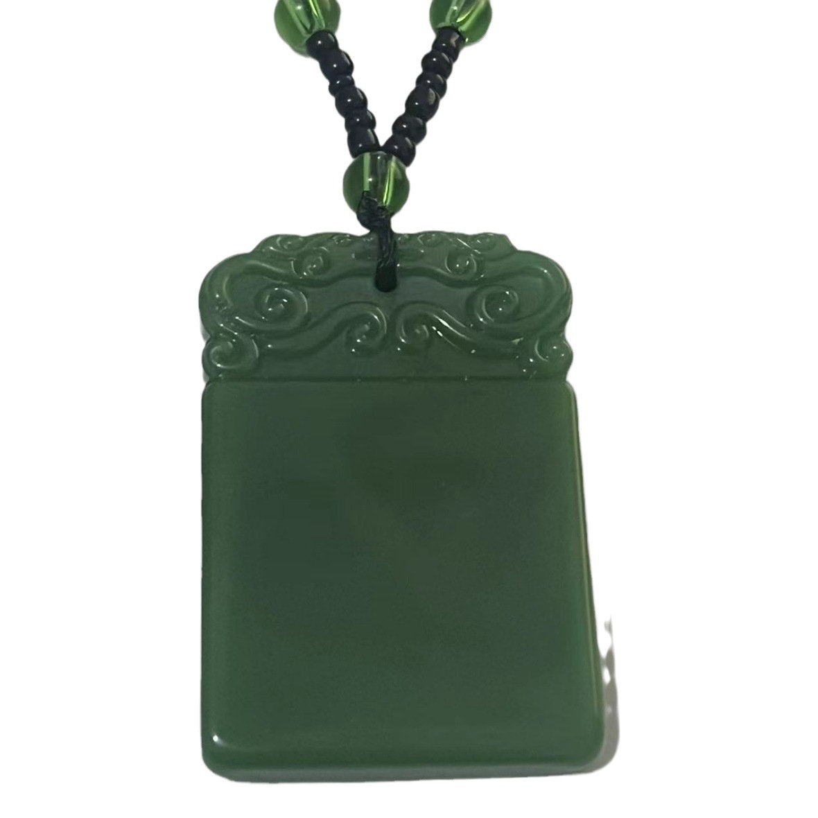 Imitation Jade safe brand necklace imitation Hetian jade men and women couple pendant long sweater chain Lucky live broadcast welfare