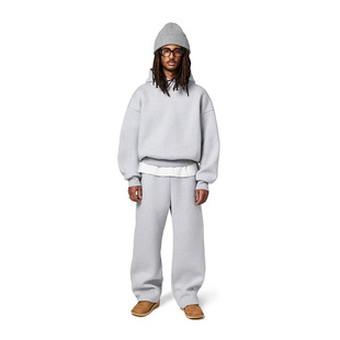 New Cross-Border Hooded Men's and Women's Loose Suit Off-Shoulder Ribbed Hem Sweatshirt Elastic Hidden Drawstring Belt Sweatpants
