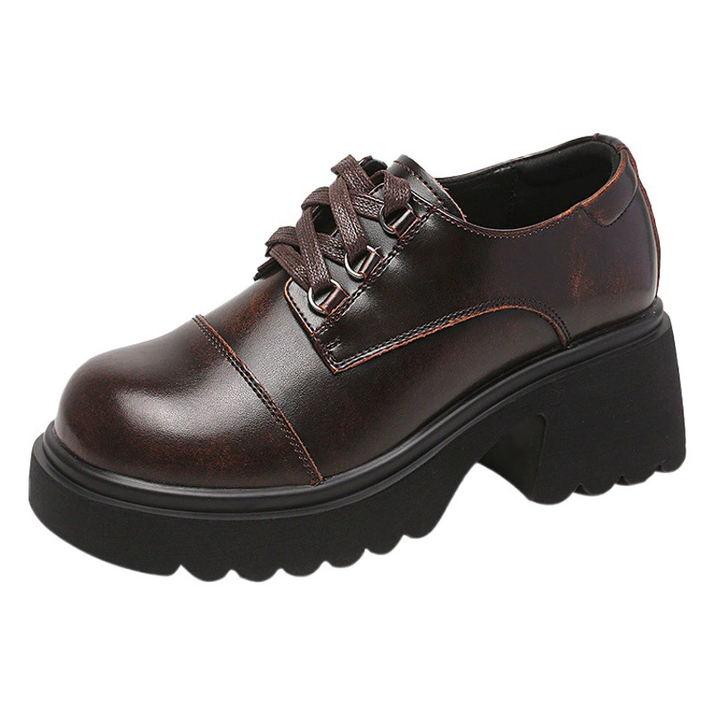 Foot Power British Wind Туфли на толстой подошве женские 2023 Лоферы маленькой высоты в стиле ретро с круглой головкой