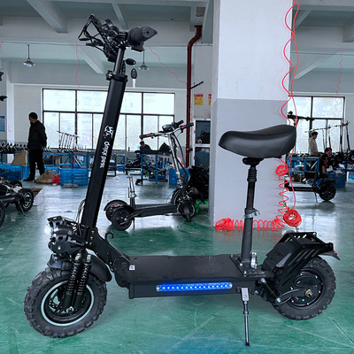 工厂批发10寸48V52V60V成人折叠前后防震电动滑板车1200W双驱动