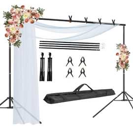 直播拍摄道具绿幕抠像背景布人像证件照服装拍照伸缩背景架三脚架