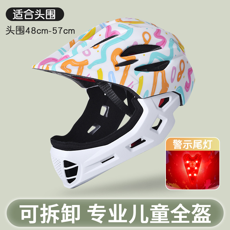 De los niños completo Cascos CE Niñas Bicicletas equilibrio scooter patinaje Cascos con luces traseras Ride equipo