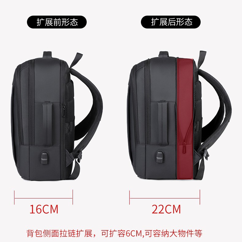 Mochila para hombres de negocios expandible multicapa mochila de computadora al por mayor viajes viajes viajeros mochila de tirón