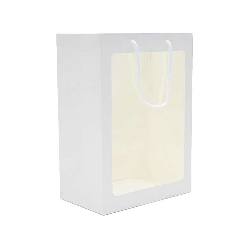 Bolso de mano blanco con ventana, 10 unidades/paquete*