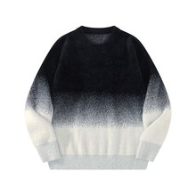 渐变色蓝色氛围感毛衣情侣装秋冬宽松百搭男女高级感慵懒风针织衫