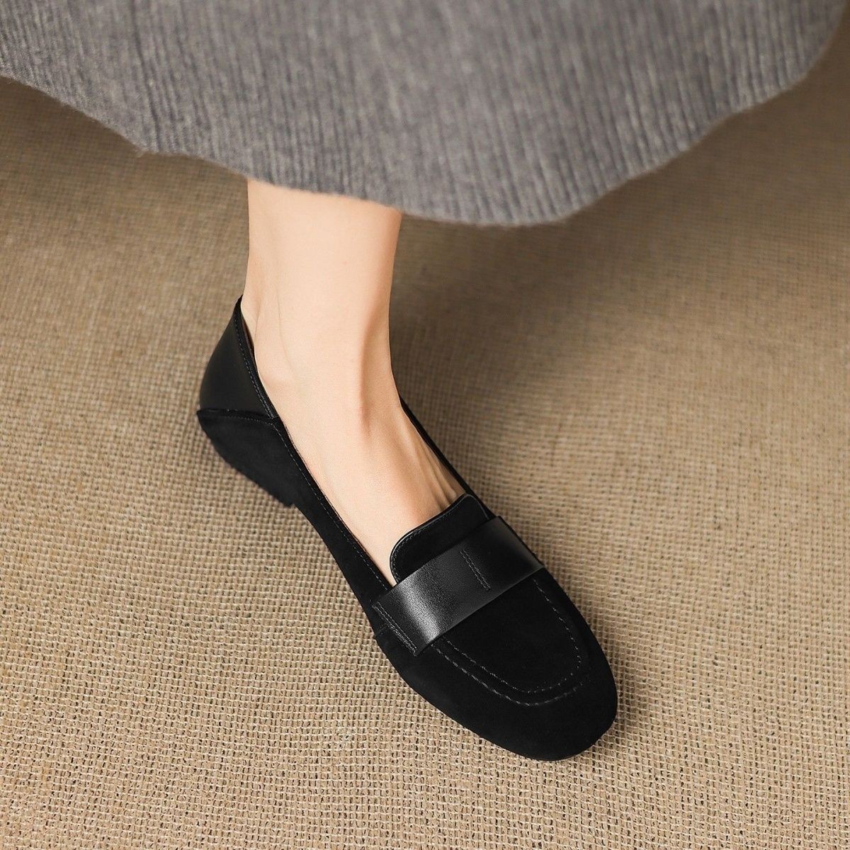 2026 cabeza redonda superficial primavera y verano zapatos de solos zapatos flojos zapatos de moda de mujer resistentes al desgaste