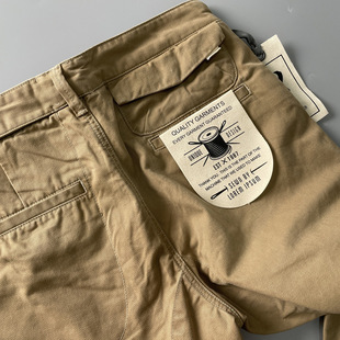 Ami Khaki Retro Cargo Pants Heavy Cotton Washed Multi-Pocket Loose Straight Casual Long Pants for Men
