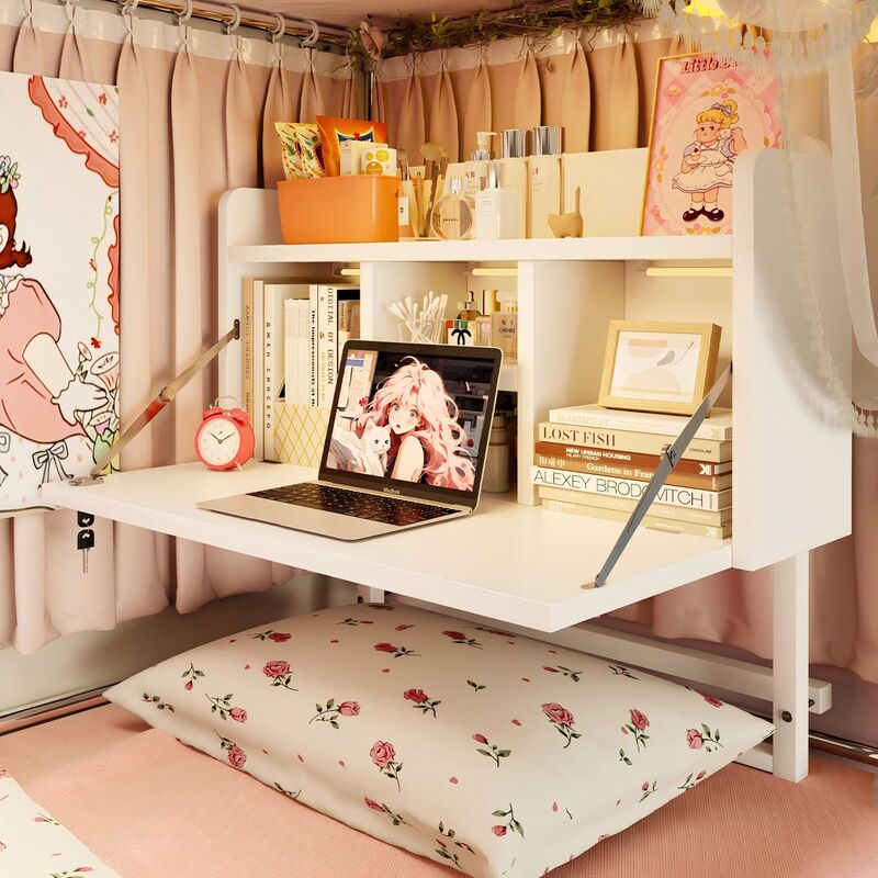 Foldable Lazy Desk for College Dormitory Beds, Suspended and Fixable Study Table for Upper and Lower Bunk Beds Foldable Lazy Desk for College Dormitory Beds, Suspended and Fixable Study Table for Upper and Lower Bunk Beds