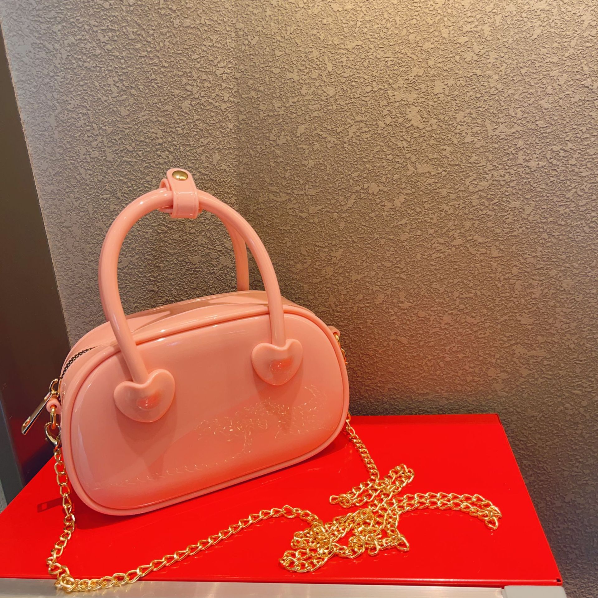 2025 New PVC jelly bag, summer candy color, single-shoulder crossbody mini bag, fashionable hand-held pillow women's bag undefined