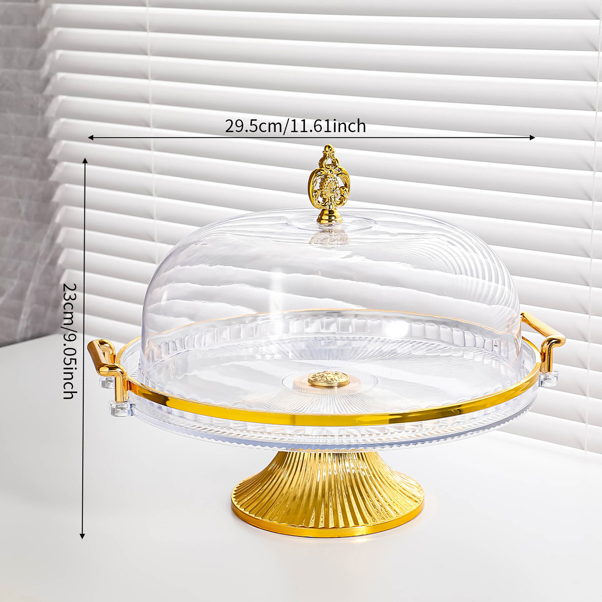 Plato de fruta con tapa transparente acrílico plástico redondo cubierta de polvo de alimentos merienda pantalla tapa de plato de fruta seca