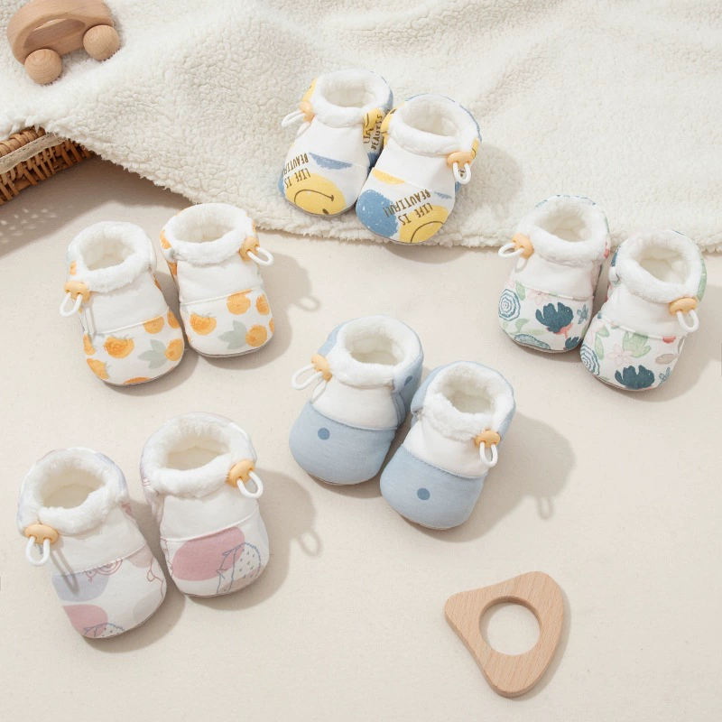 Детские зимние хлопчатобумажные мужские и женские мягкие бахилы с мягким дном