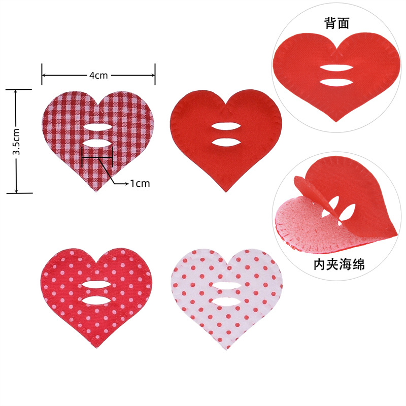 Nuevos productos transfronterizos adornos de corazón de melocotón cuadrícula amor accesorios hechos a mano DIY material de decoración creativo colgante de San Valentín