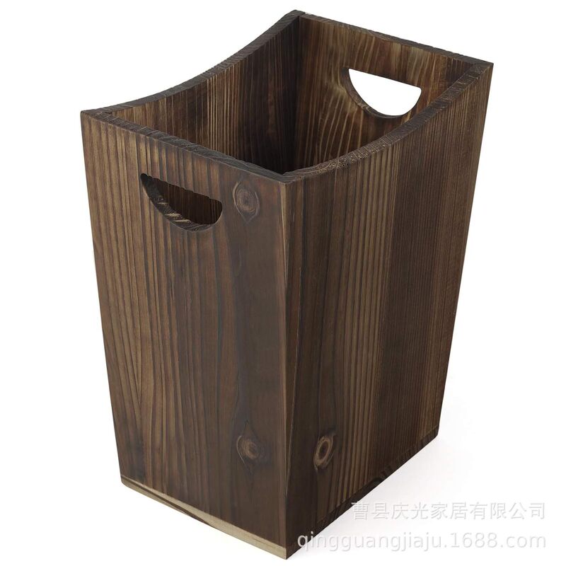 Wooden Trash Can Household Satchel Simple Living Room Kitchen Trash Basket Personalized Creative Office Paper Basket Wooden Trash Can Household Satchel Simple Living Room Kitchen Trash Basket Personalized Creative Office Paper Basket