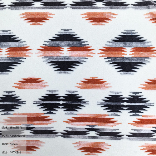 Ready-to-ship double-sided plush velvet print, granular print plush velvet ethnic style Christmas home wear plush fabric