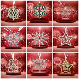 感恩圣诞节礼物100种语言我爱你大雪花投影项链锁骨链图片定 制