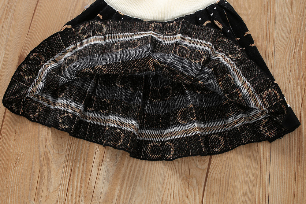 Sweaer 2023 Automne/Winer Nouvelle Mode Filles Bébé Tricot Deux Pièces Se Étranger Manches Longues Chaud_voghion.com