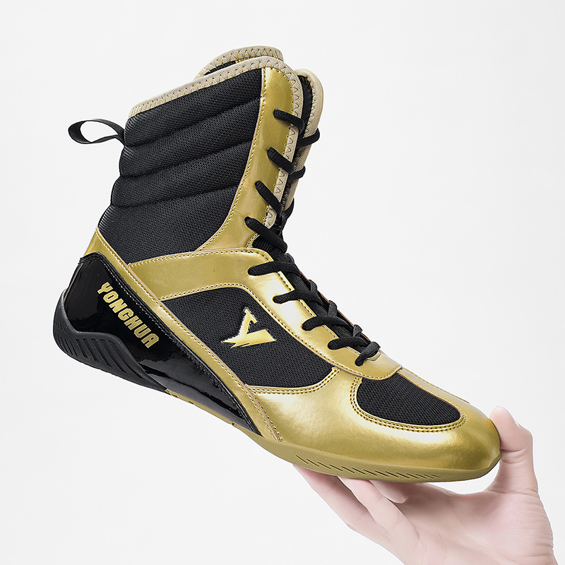 Cross-Border Large Size 45 46 47 Professional Sports Boxing Shoes Men's Red Fighting Competition Breathable Low-Top Non-Slip Wear-Resistant