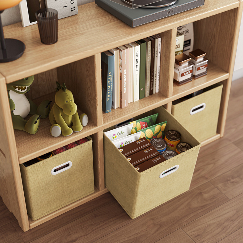 Caja de almacenamiento de tela, juguetes para el hogar, bocadillos, canasta de clasificación, caja de almacenamiento de artículos diversos cuadrada plegable, armario a cuadros para el aula image 1