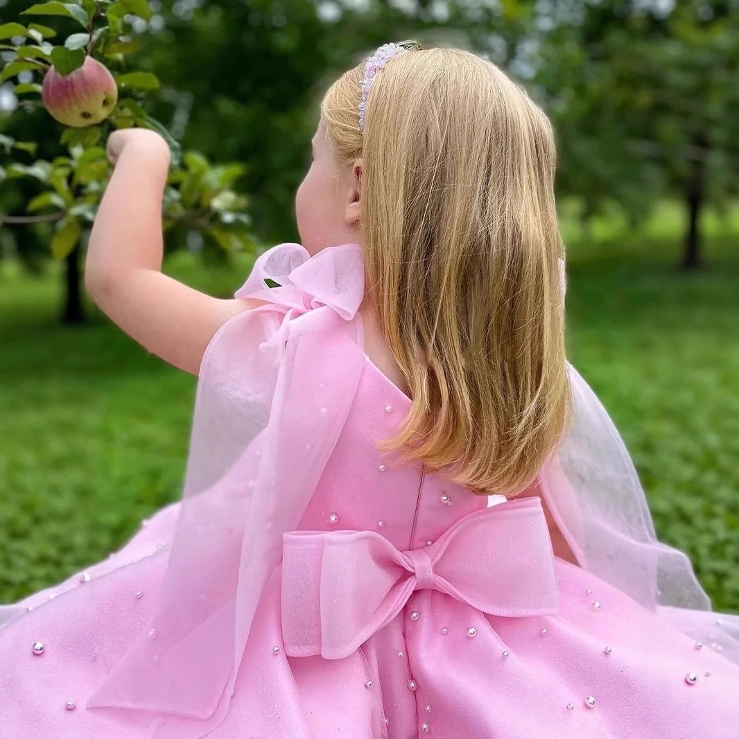 Abito da principessa in tulle per bambina, perfetto per feste di compleanno e spettacoli di pianoforte, in cotone._voghion.com