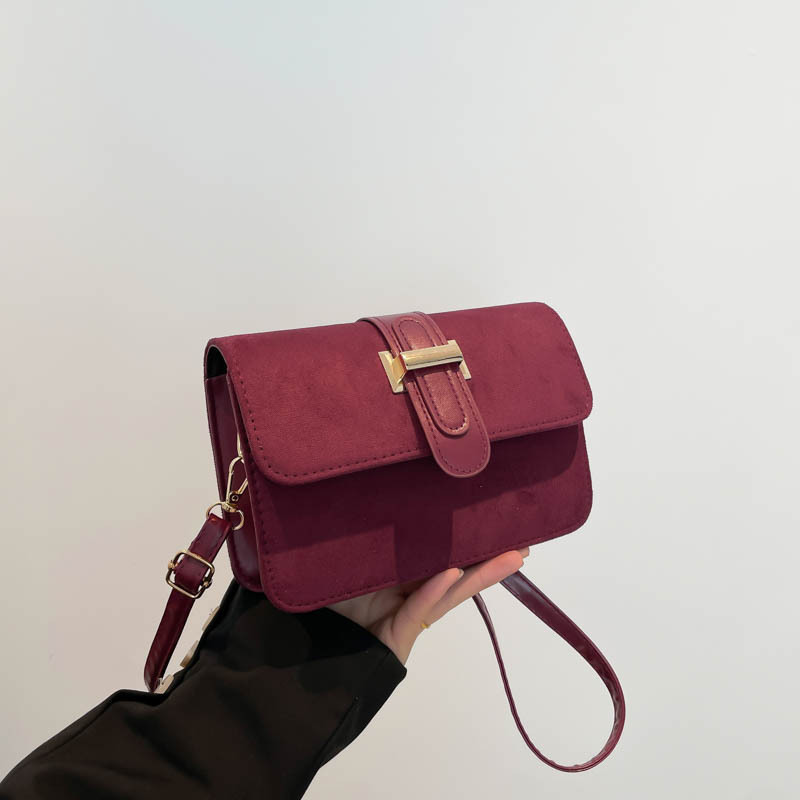 Bolso bandolera de un solo hombro con textura de alta calidad de gamuza de moda coreana 2025 primavera nuevo bolso cuadrado pequeño para el trabajo y los viajeros