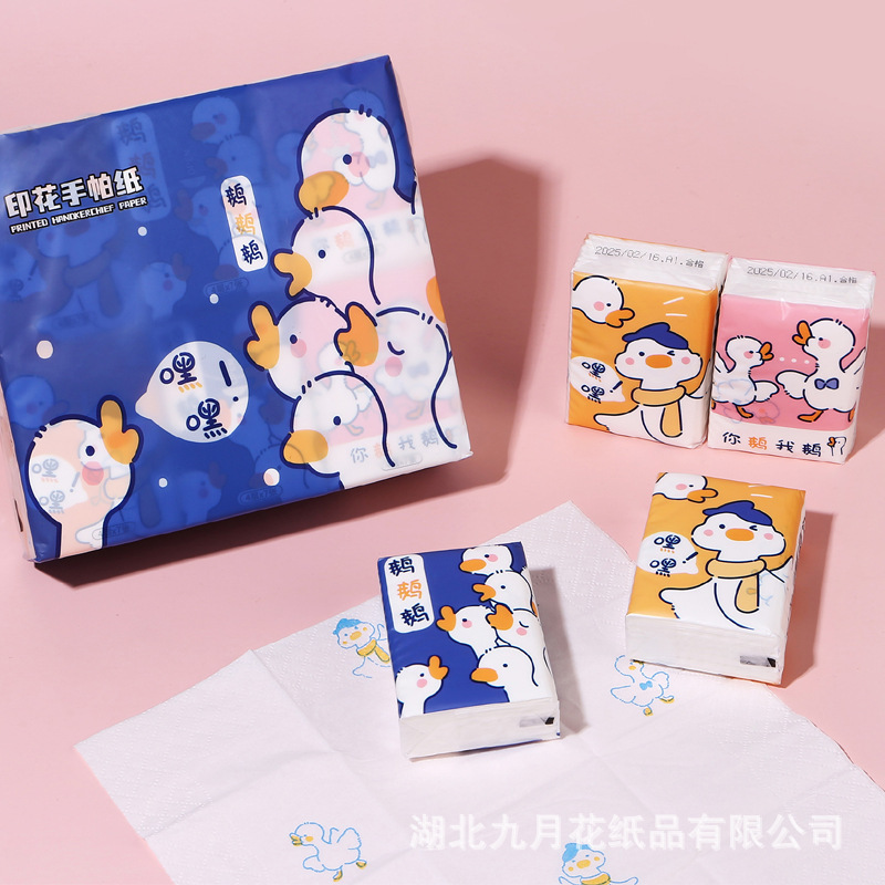 100% 原生木材パルプかわいい漫画プリントハンカチ紙学生児童小包ティッシュ携帯しなやか優等品|undefined