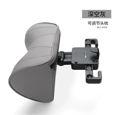 universal memory foam neck pillow | Headrest - a09-u-shaped-leather-model-grey