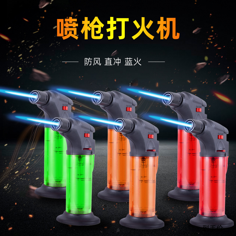 Windproof Moxibustion Lighter Moxa Pillar Ignition Artifact Cigar Household Inflatable Spray Gun High Temperature Small Welding Gun Spray Gun