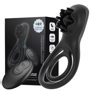 Foreign trade cross-border lock ring male couple co-vibration delay remote control silicone ring sheep eye ring sex toys