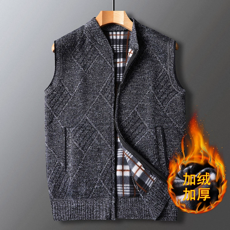 Paul Weekend, осенне-зимний новый утолщенный жилет на флисовой подкладке, мужской жилет среднего и пожилого возраста, теплая Базовая рубашка больших размеров, жилет, одежда для папы