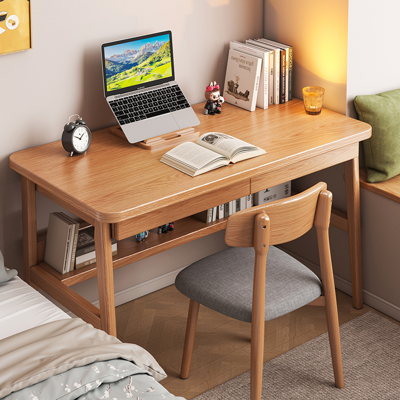 All Solid Wood Narrow Desk 40/50cm Wide Office Desk Home Computer Desk Bedroom Small Apartment Student Writing Desk
