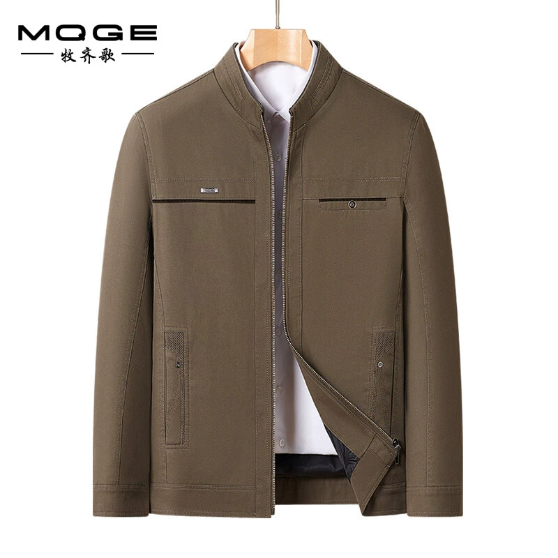 2025 среднего и пожилого возраста весна и осень хлопчатобумажная мужская куртка папа повседневная мужская одежда с молниями на молнии