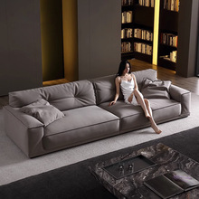 意式极简豆腐块真皮沙发客厅现代简约沙发小户型轻奢方块直排沙发