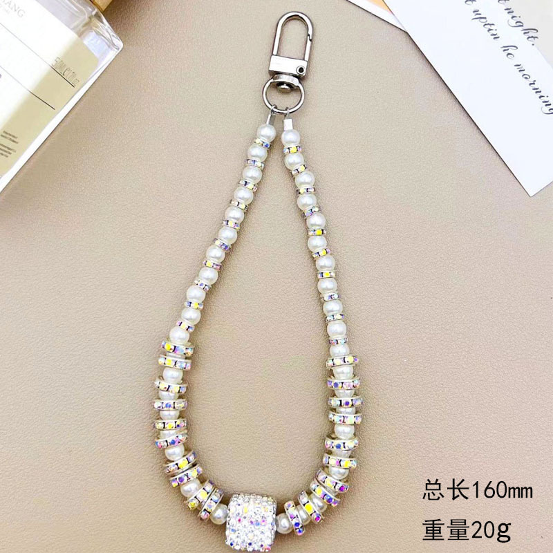 [화이트 도어 버클] 풀 다이아몬드 스퀘어 라인스톤 비즈 팔찌