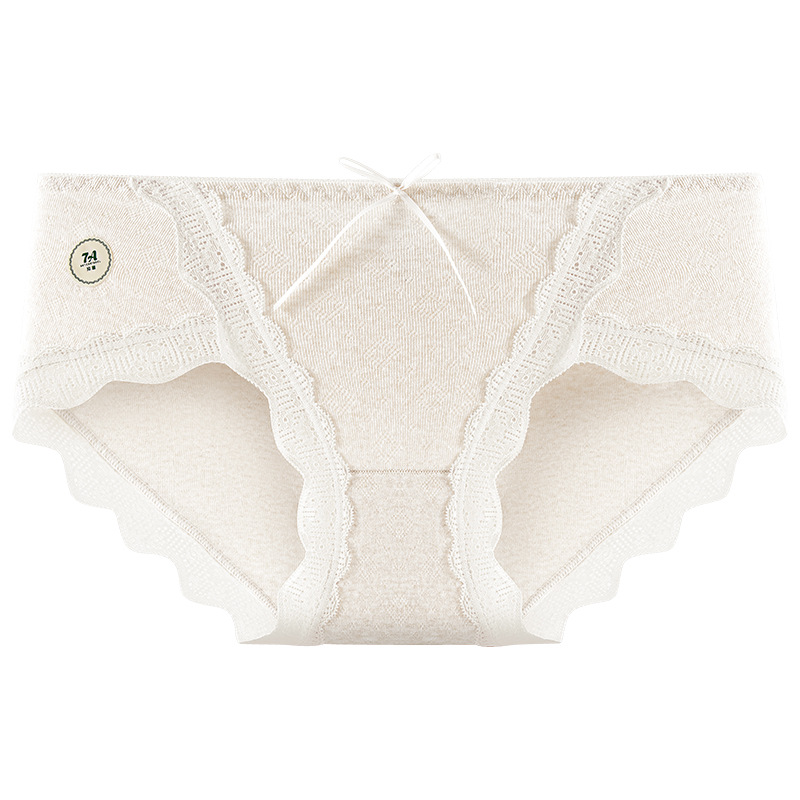 Diseño de encaje de horquilla alta, agradable para la piel y cómodo, entrepierna de algodón antibacteriana de grado 7A, ropa interior de algodón de cintura media transpirable de alta elasticidad para niñas