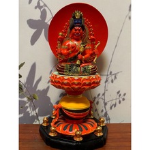 彩绘描金爱染明王桧木神像摆件家居装饰实木东密如法佛像工艺品