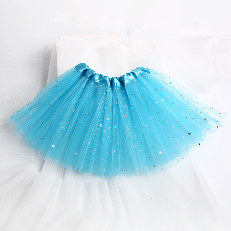 Танцевальная юбка из сетчатой пряжи Детская юбка Звездная юбка