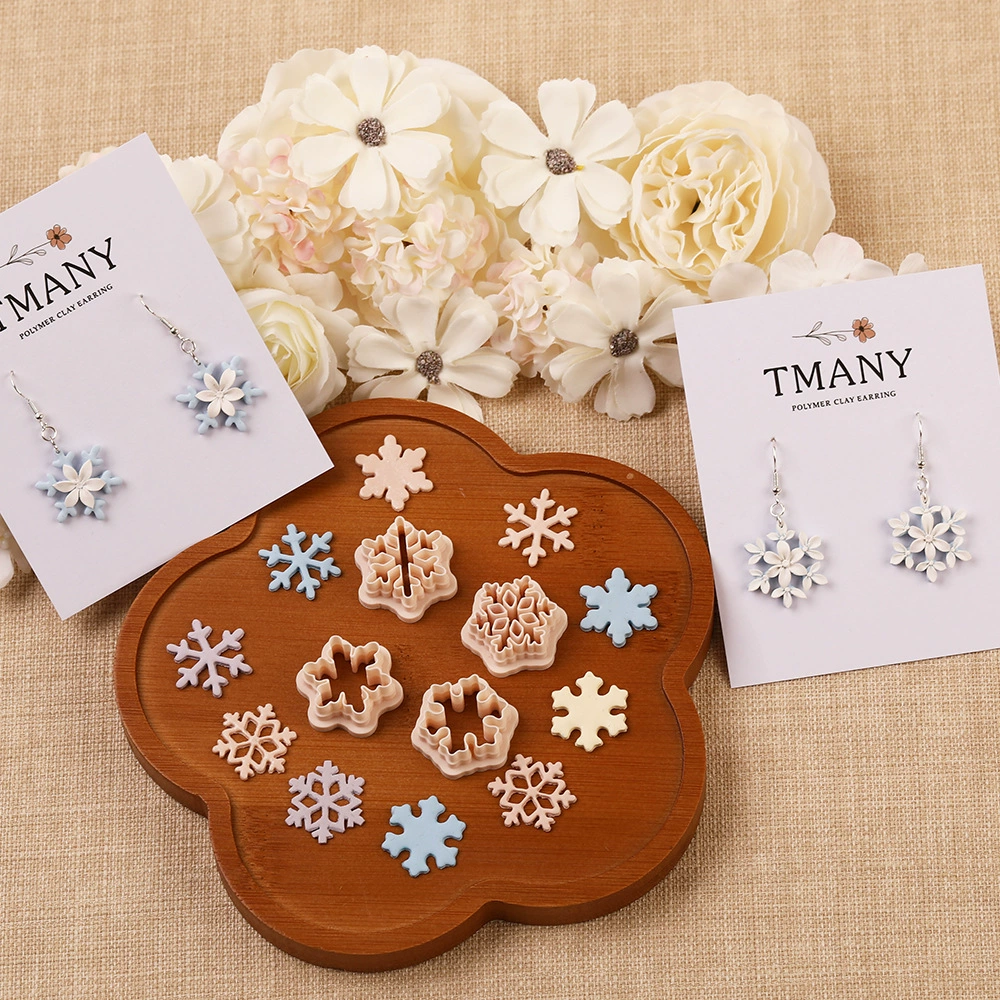 Трансграничная форма для мягких керамических сережек 0,2 мм, рождественские серьги-снежинки, ювелирные изделия, шлифовальный инструмент, форма для резки подвесок, инструменты ручной работы «сделай сам»