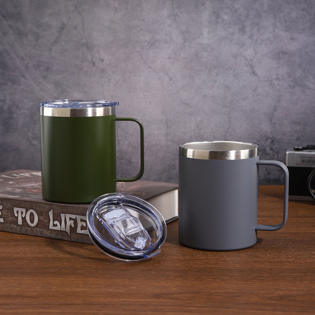 Doppelwandiger Edelstahl Isolierbecher Mit Deckel Für Kaffee_voghion.com